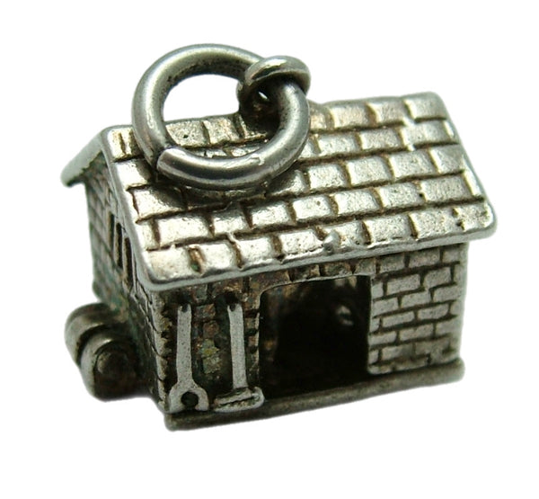 Vintage 1960's Silver Nuvo Barn Charm Opens to Cow being Milked Inside Silver Charm - Sandy's Vintage Charms