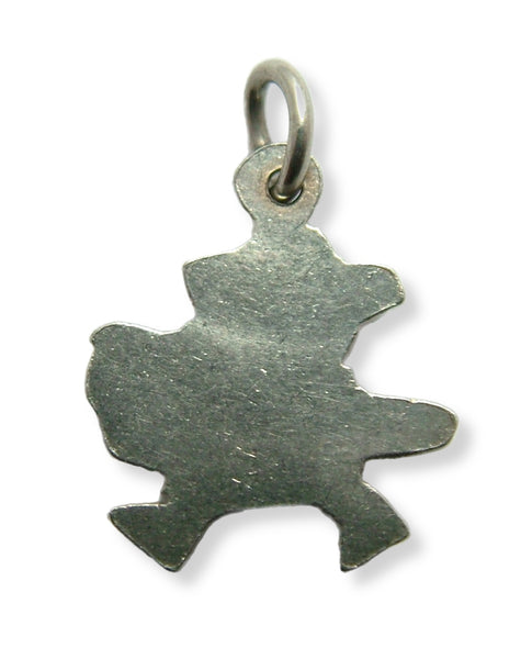 Small Vintage 1950's Silver & Enamel Snowman with Toadstool Charm Enamel Charm - Sandy's Vintage Charms