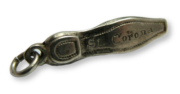Antique Edwardian c1905 Silver Hollow Mouse in a Shoe Charm Engraved “St Corona” Antique Charm - Sandy's Vintage Charms