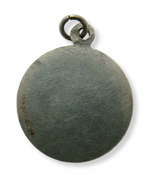 Antique Edwardian c1910 Silver & Enamel Spider in a Web Charm Antique Charm - Sandy's Vintage Charms