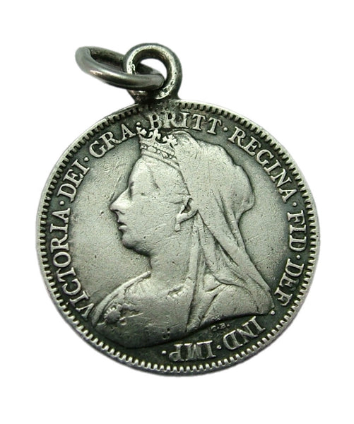 Antique Victorian Silver Engraved Love Token Coin Charm BECKIE Love Token - Sandy's Vintage Charms