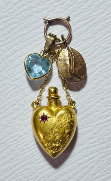 Antique Edwardian Solid 9ct Rose Gold Split Ring for Fobs & Charms 9mm