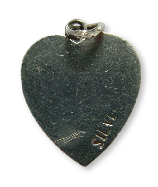 Vintage 1950's Flat Backed Silver “MOTHER” Engraved Heart Charm Silver Charm - Sandy's Vintage Charms