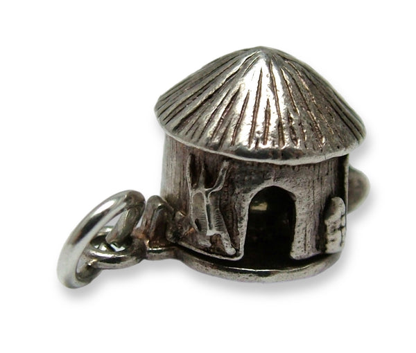 Vintage 1960's Silver Opening Cannibal's Hut Charm Man in Cauldron Inside Silver Charm - Sandy's Vintage Charms
