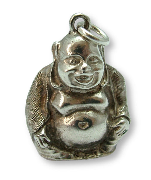 Very Large Vintage 1970's Silver Buddha Charm HM 1976 Silver Charm - Sandy's Vintage Charms