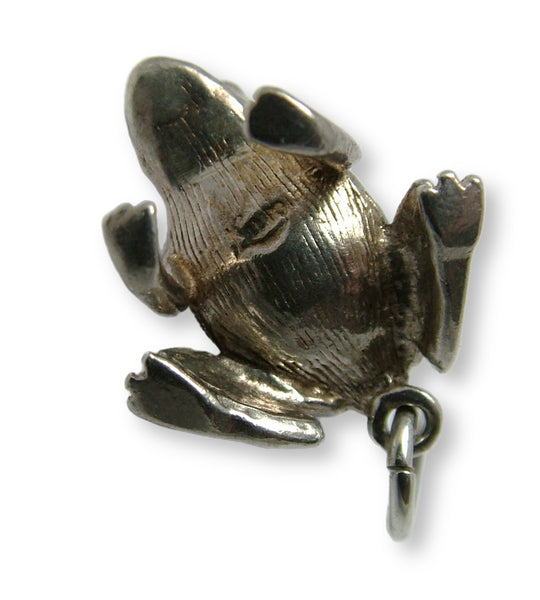 Vintage 1960's Silver & Pale Green Glass Nuvo Frog Charm Silver Charm - Sandy's Vintage Charms
