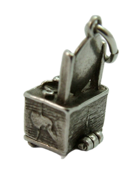Vintage 1960's Silver Opening Nuvo Dressing Table Charm Tortoise Inside Silver Charm - Sandy's Vintage Charms