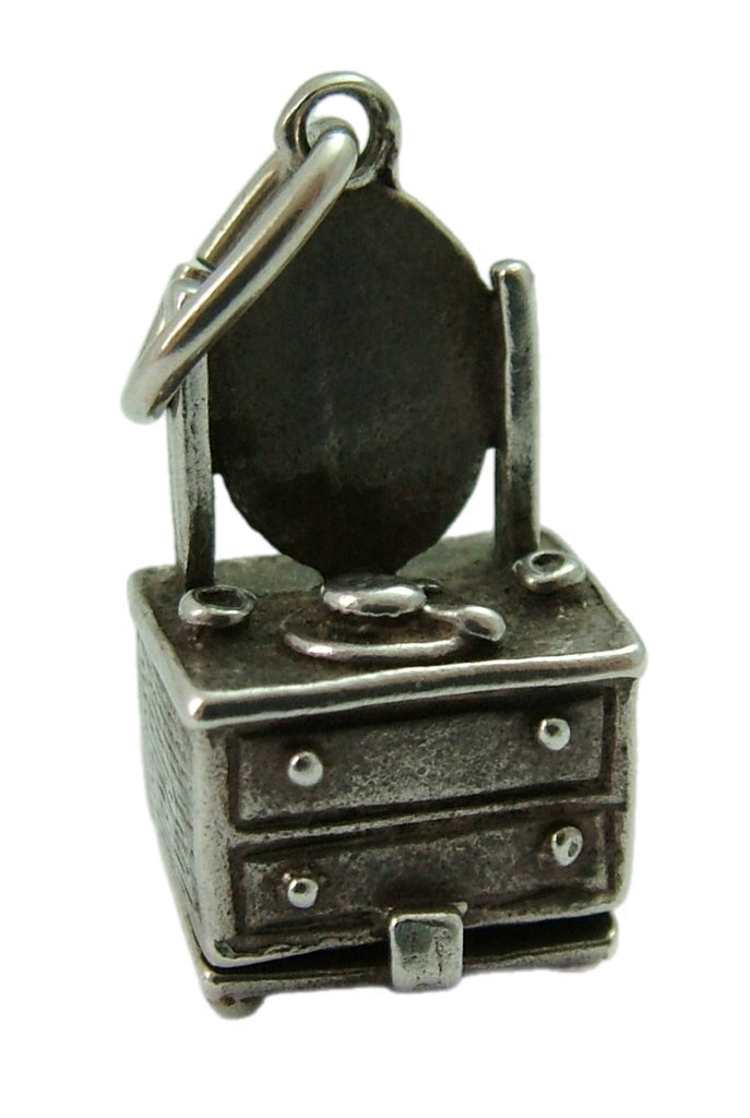 Vintage 1960's Silver Opening Nuvo Dressing Table Charm Tortoise Inside Silver Charm - Sandy's Vintage Charms