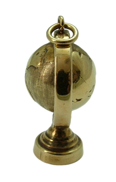 Large Vintage 1960's 9ct Gold Rotating Globe Charm by GJLd HM 1962 Gold Charm - Sandy's Vintage Charms