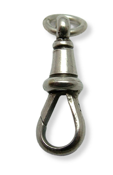Antique Edwardian c1910 Solid Silver Dog Clip Fastener - For Hanging Fobs & Charms Antique Charm - Sandy's Vintage Charms