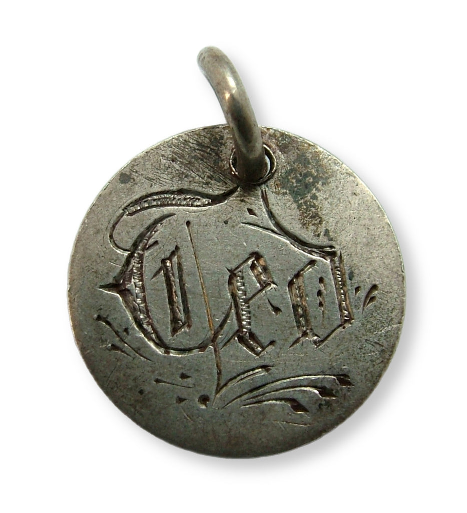 Antique Victorian Silver Engraved Love Token Coin Charm "Ted" Love Token - Sandy's Vintage Charms