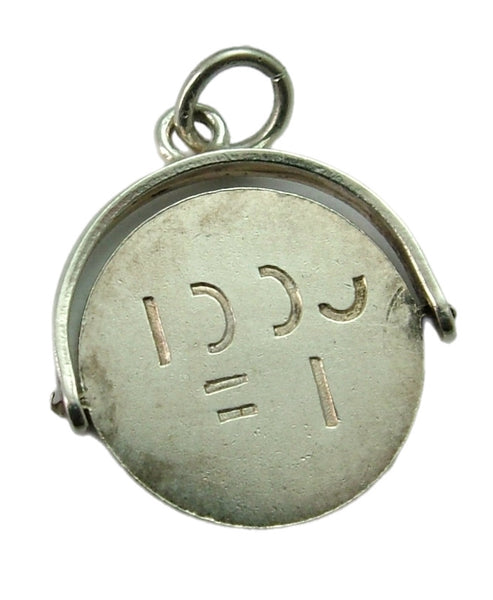 Vintage 1960's Silver “BE GOOD” Spinner Charm Silver Charm - Sandy's Vintage Charms