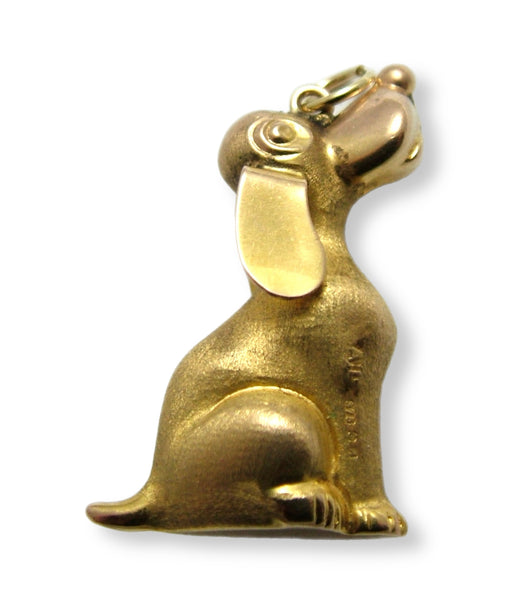 Large Vintage 1970's 9ct Gold Hollow Dog Charm HM 1975 Gold Charm - Sandy's Vintage Charms