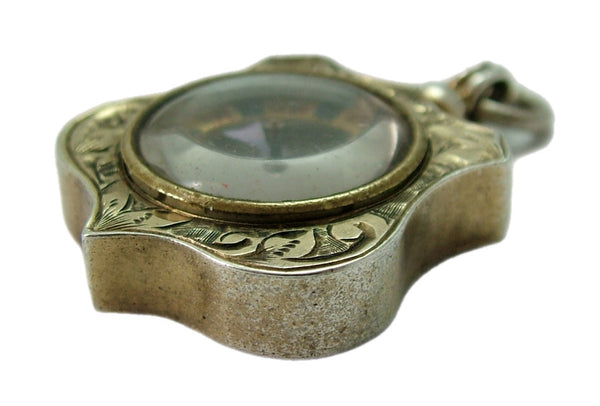 Large Antique Victorian Silver Gilt Working Compass Charm or Fob HM 1901 Antique Charm - Sandy's Vintage Charms
