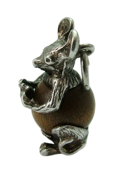 Vintage 1960's Silver Touch Wood Mouse Charm Silver Charm - Sandy's Vintage Charms