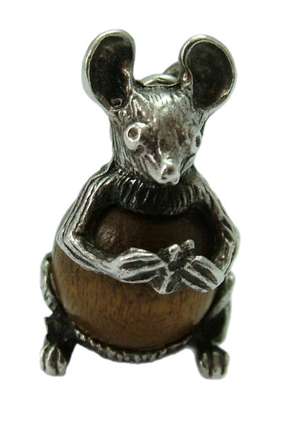 Vintage 1960's Silver Touch Wood Mouse Charm Silver Charm - Sandy's Vintage Charms