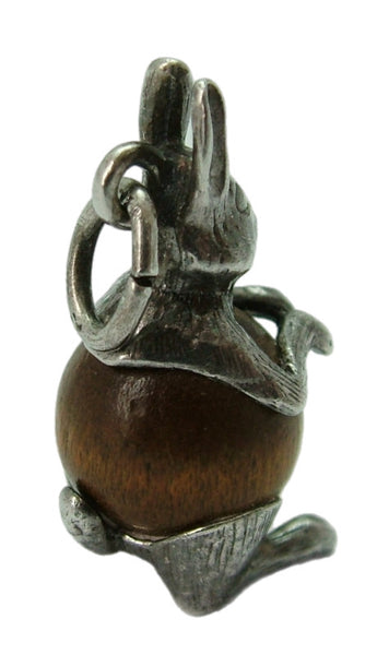 Vintage 1960's Silver Touch Wood Rabbit Charm Silver Charm - Sandy's Vintage Charms