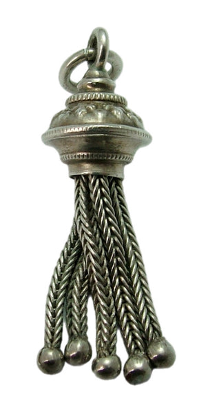 Antique Victorian c1900 Silver Five Tassel Fob Charm
