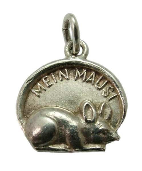 Small Vintage 1950's Silver “Mein Mausi” Mouse Charm