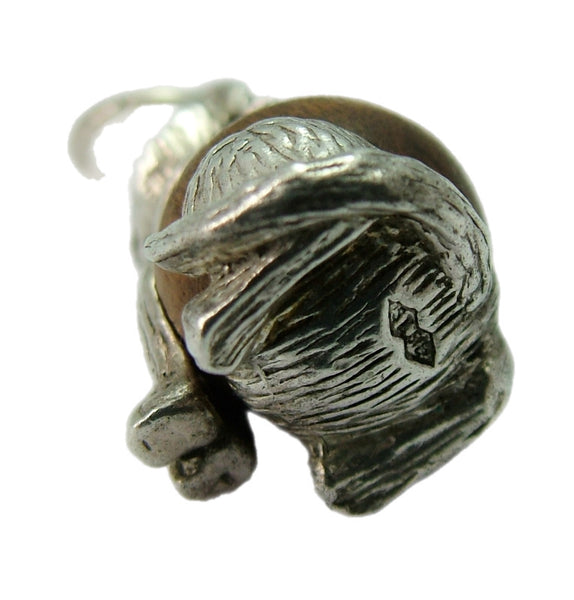 Vintage 1960's Silver Touch Wood Cat Charm Silver Charm - Sandy's Vintage Charms