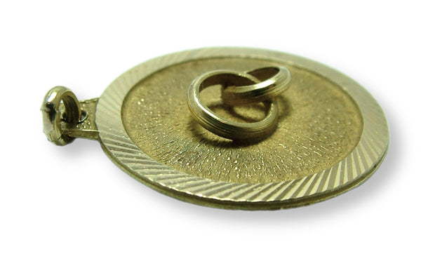 Vintage 1960's 18ct 18k Gold Wedding Rings Disc Charm Gold Charm - Sandy's Vintage Charms