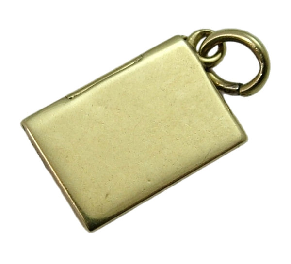 Small Vintage 1950’s 14ct 14k Gold Opening Envelope Charm with Paper Letter Inside Gold Charm - Sandy's Vintage Charms