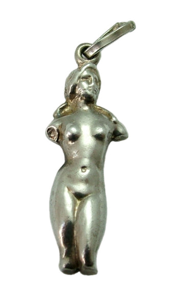 Vintage 1970’s/80’s Hollow Silver Naked Lady Ancient Rome Statue Charm