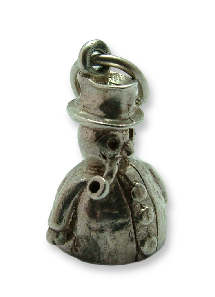 Small Vintage 1970's Silver Snowman Charm Silver Charm - Sandy's Vintage Charms
