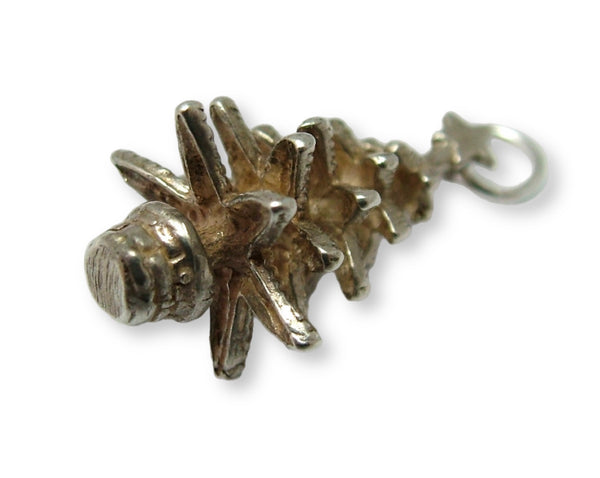 Vintage 1970's Silver Christmas Tree Charm with Star Silver Charm - Sandy's Vintage Charms