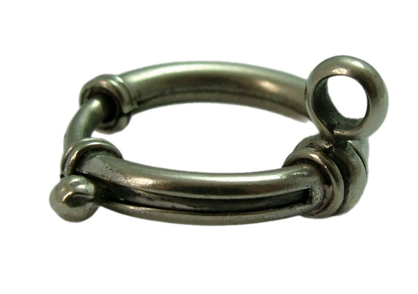 Large Antique Victorian c1900 Nickel 20mm Bolt Ring Fastener or Charm Hanger Antique Charm - Sandy's Vintage Charms