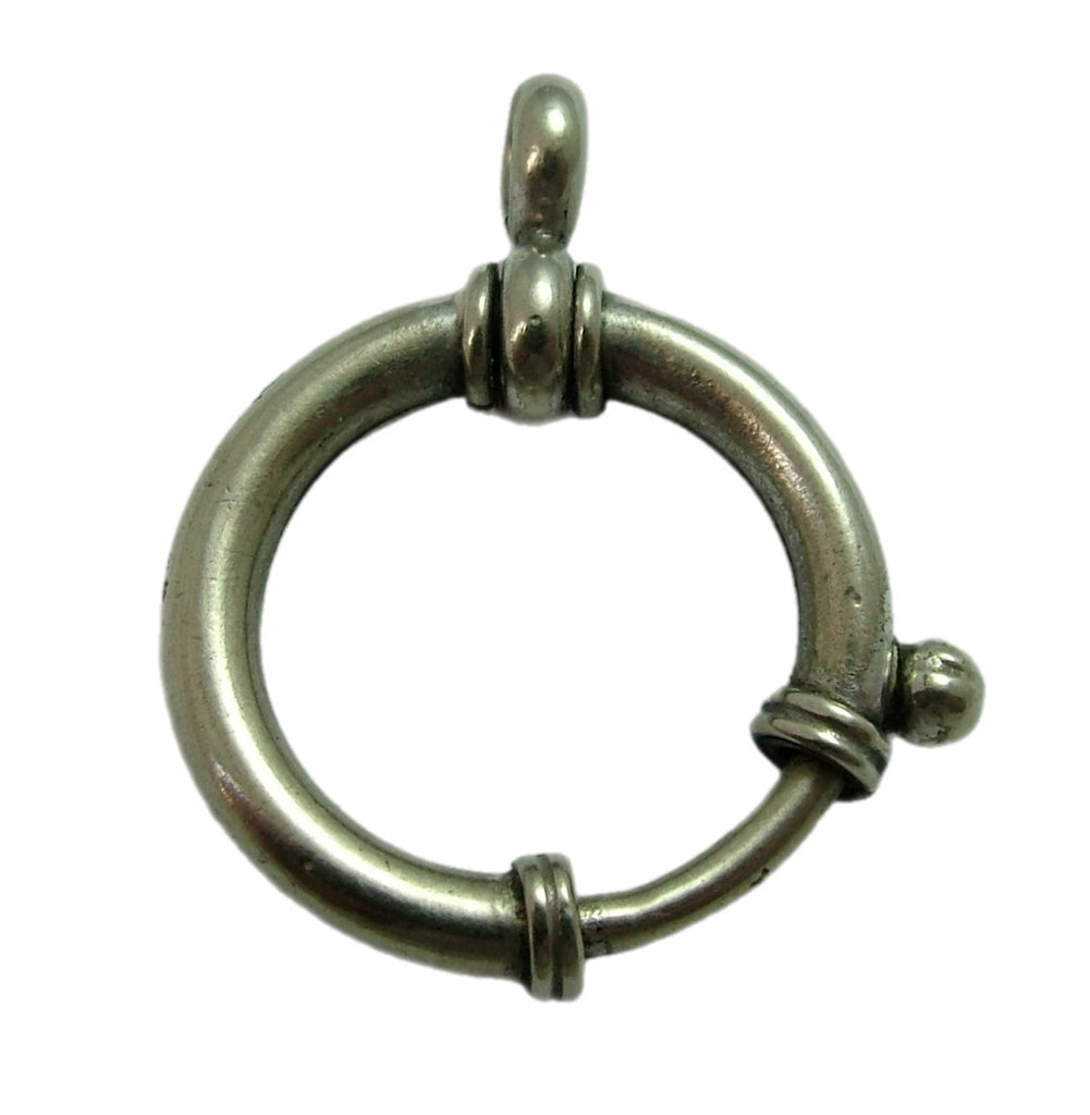 Large Antique Victorian c1900 Nickel 20mm Bolt Ring Fastener or Charm Hanger Antique Charm - Sandy's Vintage Charms