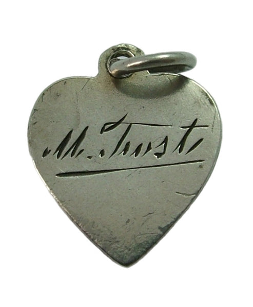 Antique Edwardian c1910 Silver & Enamel Lucky Four Leaf Clover Heart Charm Antique Charm - Sandy's Vintage Charms