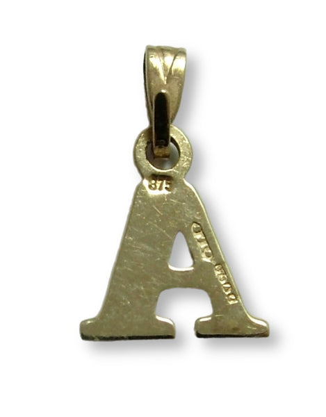 Small Vintage 1980’s Solid 9ct Gold Letter "A" Charm HM 1985 Gold Charm - Sandy's Vintage Charms