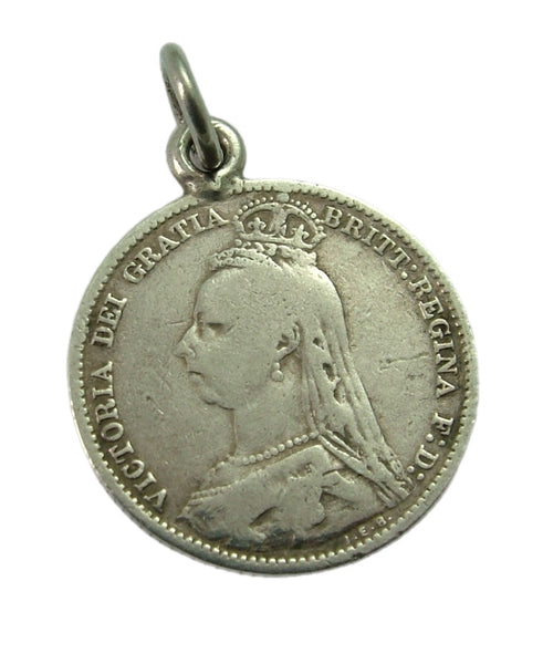 Antique Victorian Silver Engraved Love Token Coin Charm UNCLE Love Token - Sandy's Vintage Charms