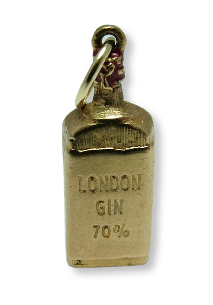 Vintage 1950's Solid 9ct Gold “London Gin” Bottle Charm Gold Charm - Sandy's Vintage Charms