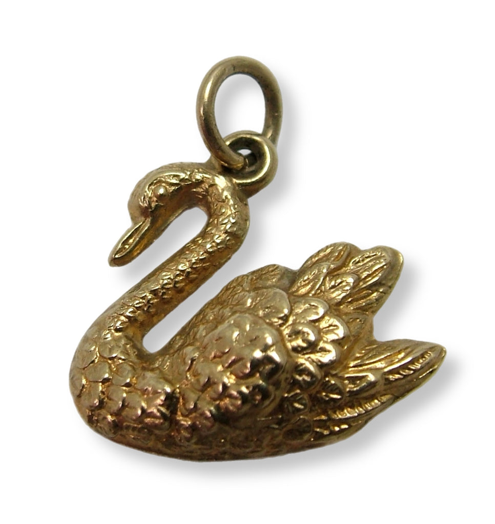 Vintage 1960's 9ct Gold Hollow Swan Charm HM 1964 Gold Charm - Sandy's Vintage Charms