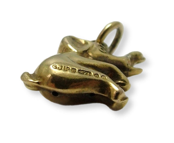 Small Vintage 1960's 9ct Gold Hollow Elephant Charm HM 1968 Gold Charm - Sandy's Vintage Charms