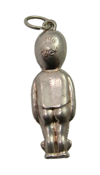 Antique WWI Hollow Silver Fumsup Good Luck Charm Antique Charm - Sandy's Vintage Charms