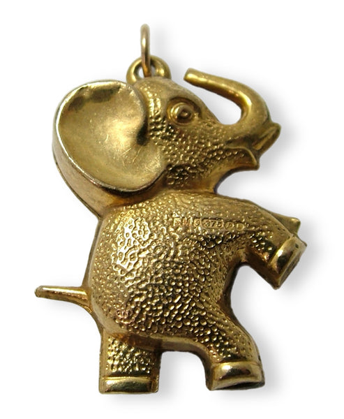 Large Vintage 1970's 9ct Gold Hollow Elephant Charm HM 1970 Gold Charm - Sandy's Vintage Charms