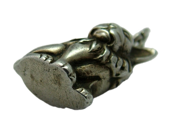 Vintage 1920's Hollow French Bulldog with Ruff Charm 1920s-1950s Charm - Sandy's Vintage Charms