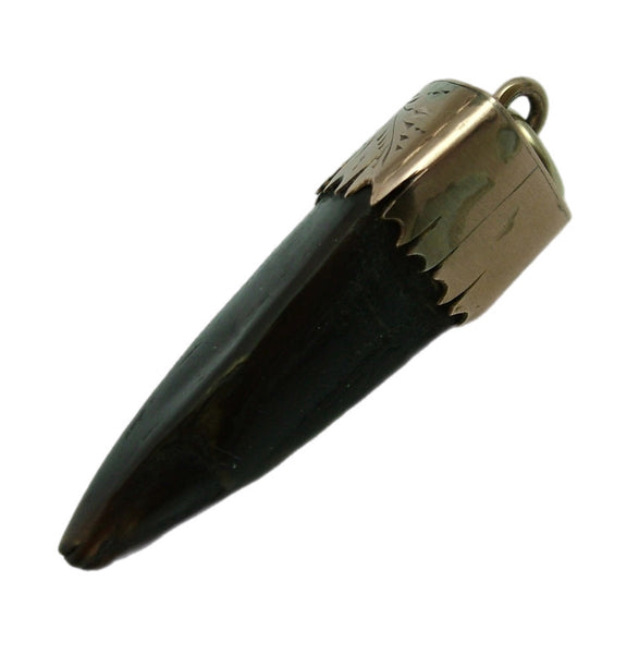 Large Antique Victorian c1900 9ct Rose Gold Horn Charm or Pendant Antique Charm - Sandy's Vintage Charms
