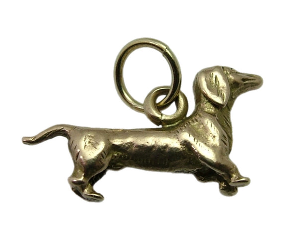 Vintage 1960’s Solid 9ct Gold Dachshund Dog Charm by Alabaster & Wilson HM 1960 Gold Charm - Sandy's Vintage Charms