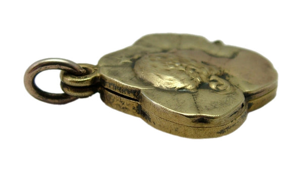 Antique Art Nouveau c1895 Silver Gilt Lady Slider Locket Charm or Pendant Antique Charm - Sandy's Vintage Charms