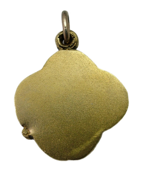 Antique Art Nouveau c1895 Silver Gilt Lady Slider Locket Charm or Pendant Antique Charm - Sandy's Vintage Charms