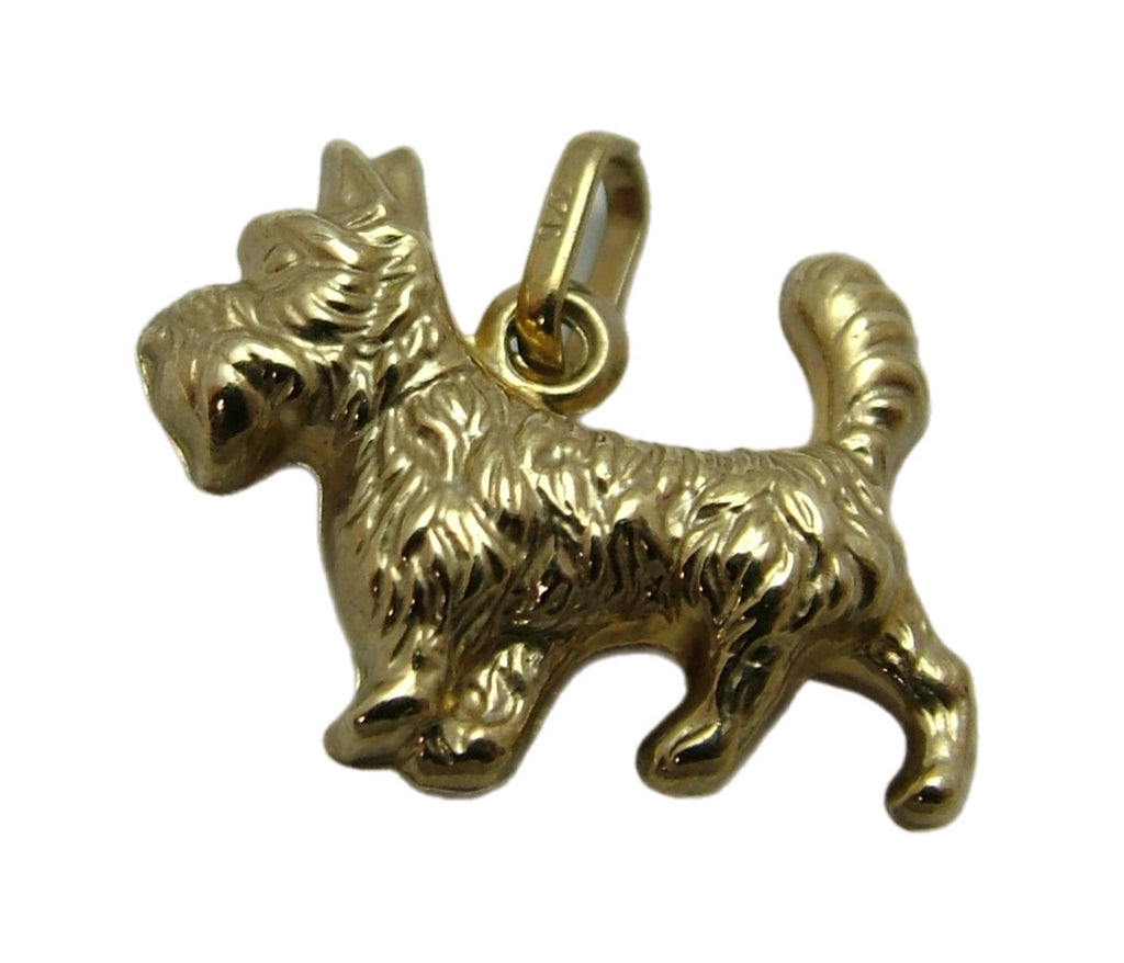 Vintage 1980's 9ct Gold Hollow Scottie Dog Charm Gold Charm - Sandy's Vintage Charms