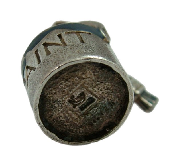 Vintage 1960’s Silver Nuvo Blue Paint Pot and Brush Charm Silver Charm - Sandy's Vintage Charms