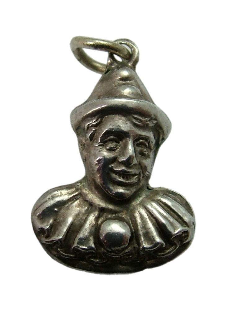 Vintage 1920's Silver Hollow Clown or Pierrot Charm Silver Charm - Sandy's Vintage Charms