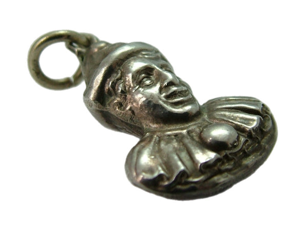 Vintage 1920's Silver Hollow Clown or Pierrot Charm Silver Charm - Sandy's Vintage Charms
