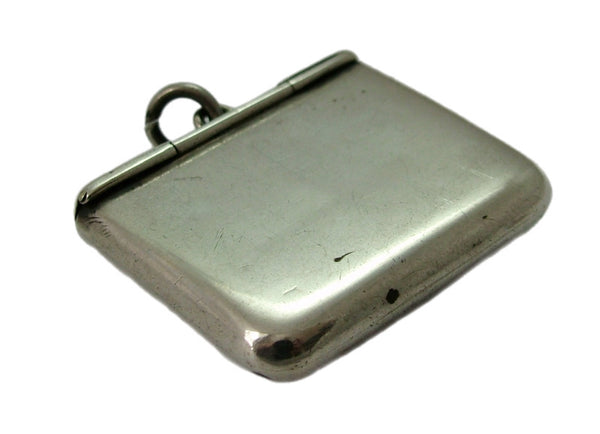 Antique Edwardian Silver Stamp Case Envelope Charm or Fob with Notebook HM 1904 Antique Charm - Sandy's Vintage Charms
