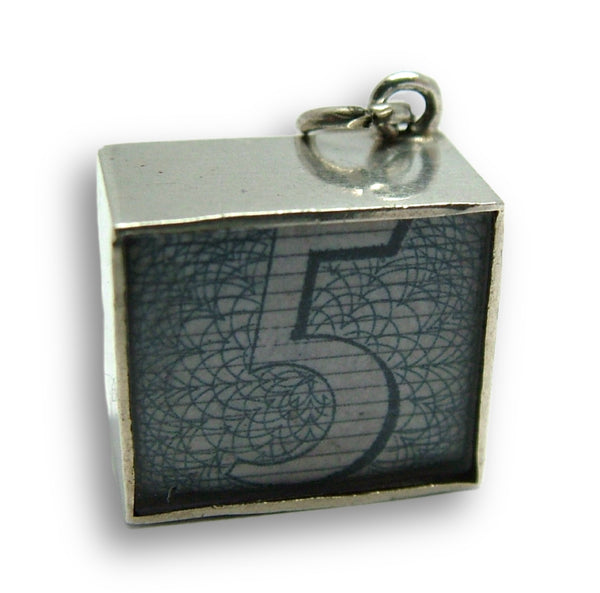 Vintage 1960's Silver “In Emergency Break Glass” Five Pound Note Charm Silver Charm - Sandy's Vintage Charms